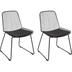Esszimmerstuhl 2er Set PENSACOLA Metall Schwarz