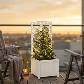 Relaxdays Rankkasten 90 x 36 x 36 cm Weiß