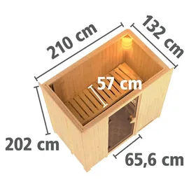 Karibu Variado inkl. 9 kW Ofen + ext. Steuerung + Dachkranz