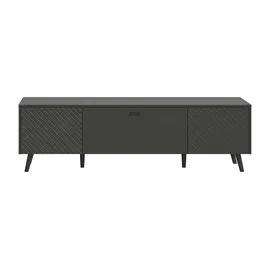 xonox.home Linea Lowboard 185x55 cm Grau Matt MDF/Spanplatte/Melamin/Holzwerkstoff