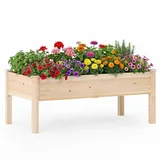 komfotteu Hochbeet 122 x 62 x 48 cm Beige