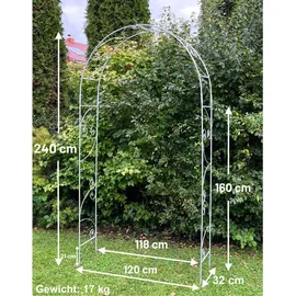 DanDiBo Ambiente Rosenbogen 120 x 0 x 0 cm Grau/Silber