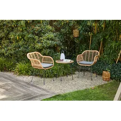 Balkonset SIENA GARDEN "Tiros", beige (natur, natur, anthrazit), Bezug: 100% Polyester, Sitzmöbel-Sets