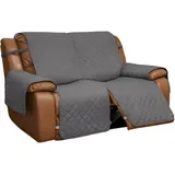 Easy-Going Liegesessel-Bezug, wendbarer Sofabezug für Doppel-Liegesessel, geteilter Sofabezug für jeden Sitzplatz, Möbelschutz mit elastischen Bändern für Kinder, Hunde und Haustiere (2-Sitzer, Grau