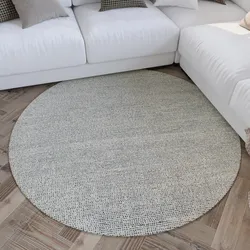 Teppich WECON HOME "Hamptons THIRTYTWO", blau, H:15mm Ø:200cm, Polyester, Teppiche, Kurzflor, Wohnzimmer, Schlafzimmer, elegant, robust, Linien Muster