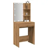 vidaXL Schminktisch mit LED-Leuchten Artisan-Eiche 60x40x140 cm