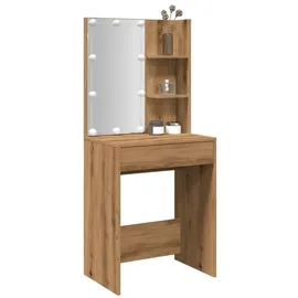 vidaXL Schminktisch mit LED-Leuchten Artisan-Eiche 60x40x140 cm