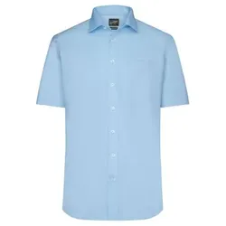 Kurzarm Herrenhemd Micro-Twill JN684, hellblau, Größe XXL - hellblau - XXL