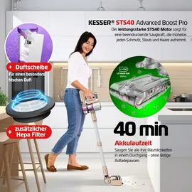 Kesser Akku Staubsauger Champagne / Weiß