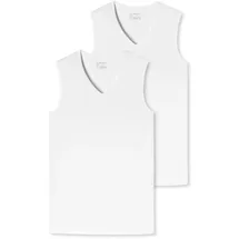 SCHIESSER Herren Tanktop 2er Pack - Serie "95/5", V-Ausschnitt, S-XXL Weiß XL