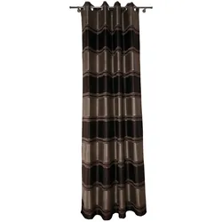 ALDOMO Oesenschal Ösenvorhang 140x235 cm Deko Gardine Vienne gold braun edel Streifen