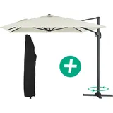 Habitat Et Jardin - Ampelschirm aus Alu 'Sun 4' - Rechteckig - 3 x 4 m + Schutzhülle - Ecru