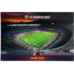 Poster REINDERS "Barcelona - Camp Nou Fußball - Stadion - Spanien", bunt (farbe bild(er): mehrfarbig), B:91,5cm H:61cm, Papier, Bilder