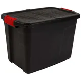 Strata Aufbewahrungsbox 60 L 1-tlg. schwarz mit roten Griffen