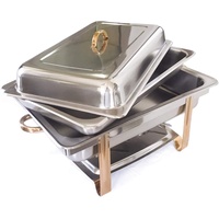 BAOCHADA Chafing Dish Speisenwärmer Edelstahl Warmhaltebehälter 9L, Profi Speisewärmer Edelstahl Wärmebehälter mit Deckel, Buffetwärmer Chafing Dishes für Catering, Buffet und Party