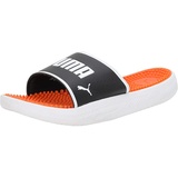 Puma Men's Fashion Shoes SOFTRIDE SLIDE MASSAGE Slide Sandal, PUMA BLACK-PUMA WHITE-CAYENNE PEPPER, 46