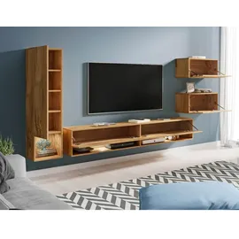 P & B Wohnwand Alba, Eiche WOTAN 4-TEILIG