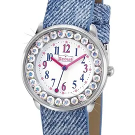 Scout Mädchen Analog Quarz Uhr 280381008 0 mm Kunstlederarmband Blau