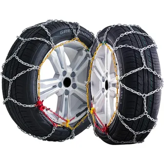Vevor Schneeketten Reifenketten aus Mangan-legierter Stahl, Notfall-Traktionsketten, 2 Stk. 645/605 mm universal Auto Schneeketten Schwerlast Notfallzugketten für Autos Pickups SUVs Lkws Silber