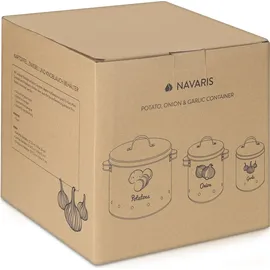 Navaris Vorratsdosen Set creme 3-teilig