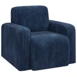 vidaXL Sessel Marineblau Cord 72 x 71 x 70 cm Blau mit Rollen