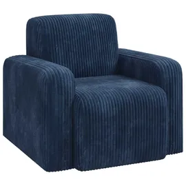 vidaXL Sessel Marineblau Cord 72 x 71 x 70 cm Blau mit Rollen