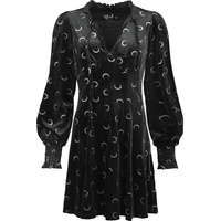 Hell Bunny - Rockabilly Kurzes Kleid - Misty Moon Dress - XS bis 3XL - für Damen - Größe XS - schwarz/weiß - XS