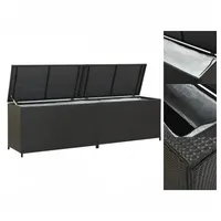 vidaXL Auflagenbox Kissenbox Auflagenbox Gartenbox Polyrattan 200x50x60 cm Schwarz schwarz