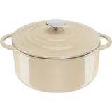 Tefal Lov Gusseisen Kochtopf Bräter rund 25cm Beige