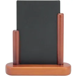 Securit® Tischtafel "Elegant" A6 – Holz mit lackierter Mahagoni-Oberfläche