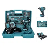 Makita DTD 152 SF2X5 Akku Schlagschrauber 18 V 165 Nm + 2x Akku 3,0 Ah + Ladegerät + 101 tlg. Zubehör Set + Koffer