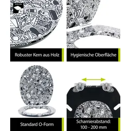 SANITOP-WINGENROTH aquaSu WC-Sitz Doodle Schwarz