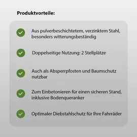 Trutzholm Fahrradständer 5 x Anlehnbügel 118 x 56 cm Ø 60 mm