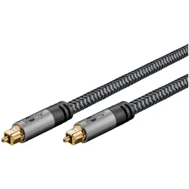 goobay Toslink-Kabel Toslink Stecker auf Toslink Stecker 2 m Schwarz/Silber