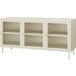 [en.casa] TV-Schrank Lindau Stahl 120x40x59 cm Cremeweiß