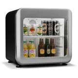 Klarstein Getränkekühlschrank Glastür Mini Kühlschrank 46 L Hausbar LED 0-10 °C