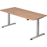 bümö Schreibtisch, Nussbaum, Holzwerkstoff, Nachbildung,Nussbaum, Rechteckig, 180x74x80 cm, FSC Mix, Arbeitszimmer, Schreibtische, Bürotische