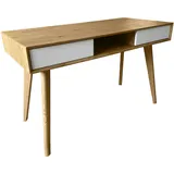 Svita RETRO Schreibtisch in Holzoptik mit Schubladen Hellbraun