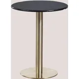 Runder Bartisch aus Cosmopolitan Marmor Ø60 cm Champagner-Gold Schwarzer Marmor - Sklum