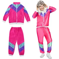 Festicy 80er Jahre Kostüm Unisex M I Bunte Retro-Trainingsjacke und Hose I Perfekt für Fasching 2026, Karneval und Themenpartys I 80er Jahre Outfit Damen und New Kids Kostüm Herren - M