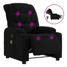 vidaXL Massagesessel Elektrisch Schwarz Stoff