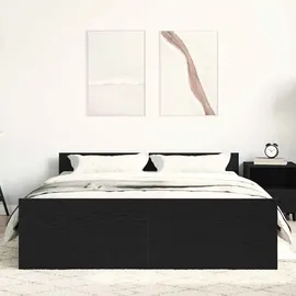 vidaXL Bettgestell ohne Matratze Schwarz Eichen-Optik 120x200 cm
