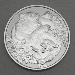 Silbermünze 1oz Cougar vs Bear 2022 Apex Predators (Niue)