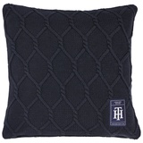 Tommy Hilfiger Kissenhülle Cable, Blau, 40x40 cm, Wohntextilien, Kissen, Kissenbezüge