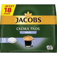 Jacobs Pads Crema Mild, 90 Senseo kompatible Kaffeepads UTZ-zertifiziert, 5er Pack, 5 x 18 Getränke