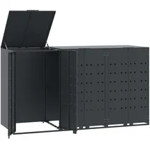 vidaXL Mülltonnenbox für 3 Tonnen Anthrazit 207x79x117 cm Stahl