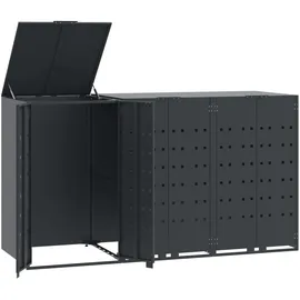 vidaXL Mülltonnenbox für 3 Tonnen Anthrazit 207x79x117 cm Stahl