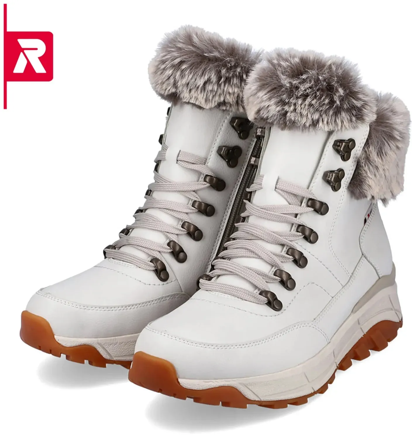 Rieker Winterstiefel Evolution W0063-80 (Stiefel mit seitlichen Reissverschluss und Innenfutter) weiss Damen