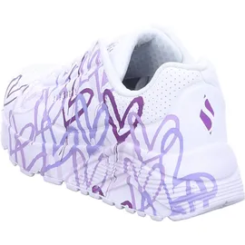 SKECHERS Uno Lite Spread The Love White Synthetic / Light Purple Trim 31