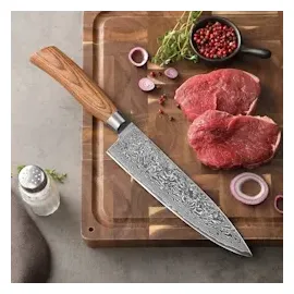 Wakoli Edib Pro 6er Damastmesser-Set I Holzbox I 8-20cm Klinge I mit Messerblock